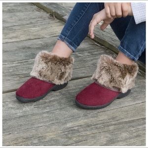 Gray Women Microsuede Boot Slippers